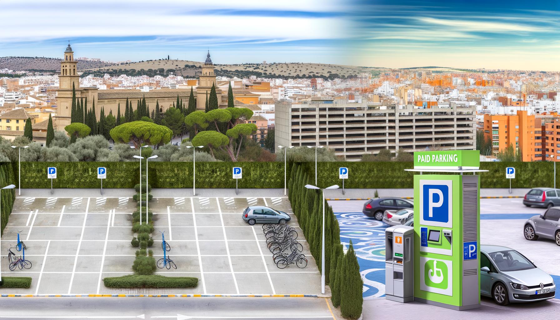 Vibrant Valladolid parking options: street and garage.