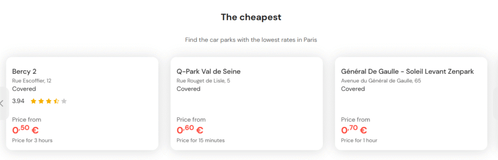 Cheapest Parking in Paris
