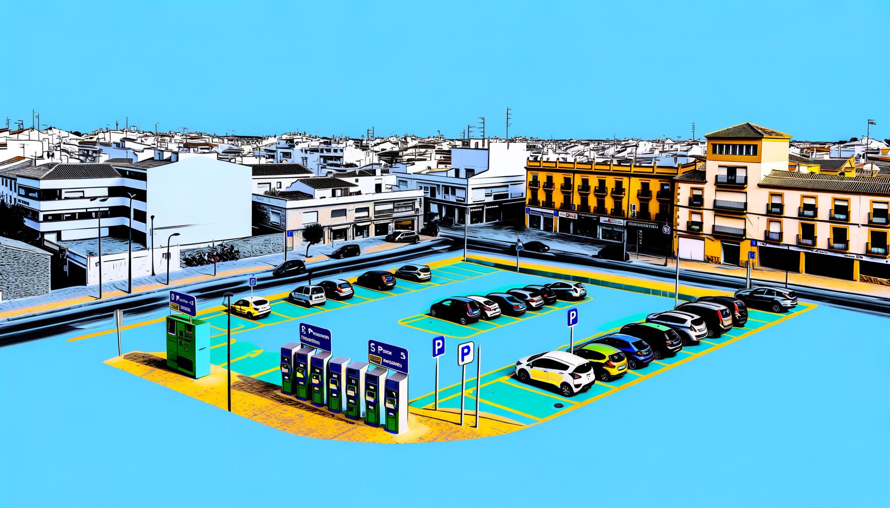 Parking area offering free and paid options.