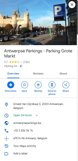 Antwerpse Parkings Parking Grote Markt