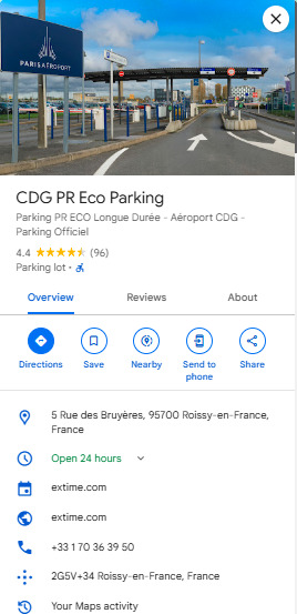 CDG PR Eco Parking CDG PR Eco Parking
