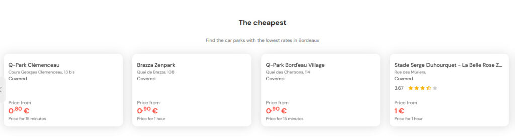 Cheapest Parking in Bordeaux