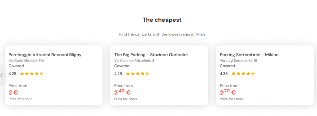 Cheapest Parking in Milan Cheapest Parking in Milan