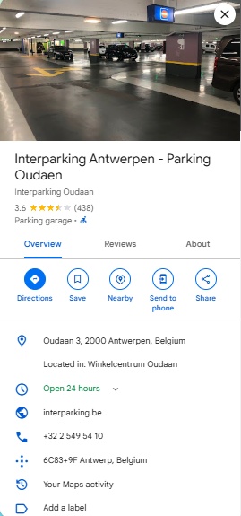 Interparking Antwerpen Parking Oudaen