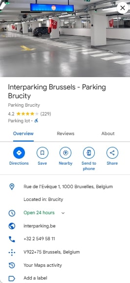 Interparking Brussels Parking Brucity