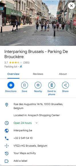 Interparking Brussels Parking De Brouckere