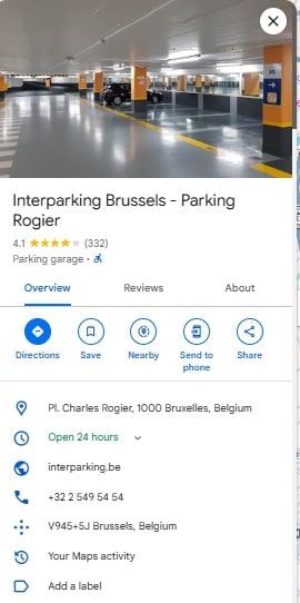 Interparking Brussels Parking Rogier
