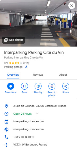 Interparking Parking Cite du Vin