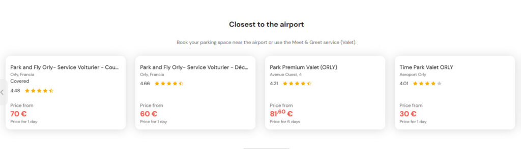 Most Central Parking at Orly Airport