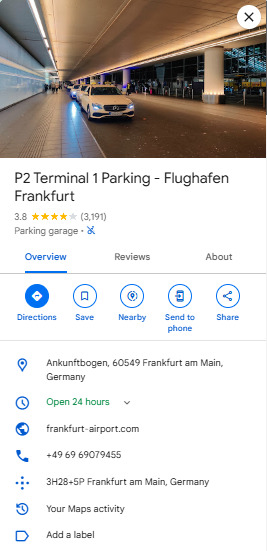 P2 Terminal 1 Parking Flughafen Frankfurt 1