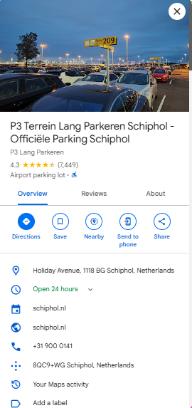 P3 Terrein Lang Parkeren Schiphol Officiele Parking Schiphol 2