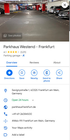 Parkhaus Westend Frankfurt