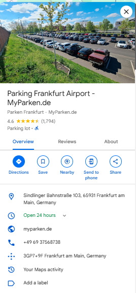Parking Frankfurt Airport MyParken.de