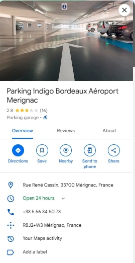 Parking Indigo Bordeaux Aeroport Merignac