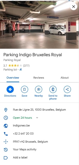 Parking Indigo Bruxelles Royal