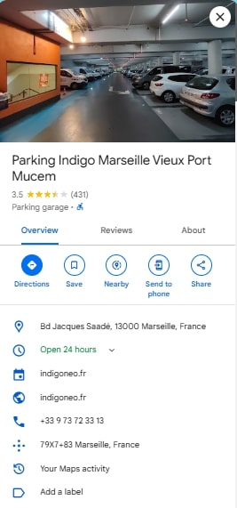 Parking Indigo Marseille Vieux Port Mucem