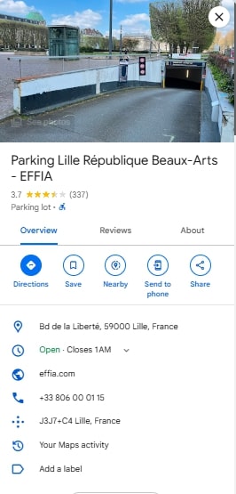 Parking Lille Republique Beaux Arts EFFIA