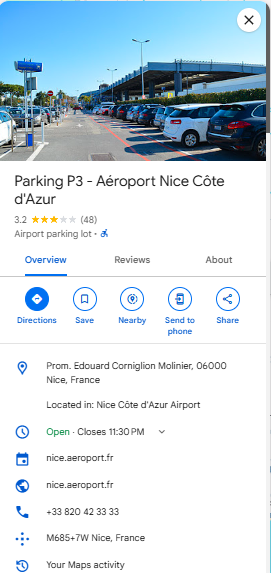 Parking P3 Aeroport Nice Cote dAzur
