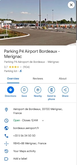 Parking P4 Airport Bordeaux Merignac