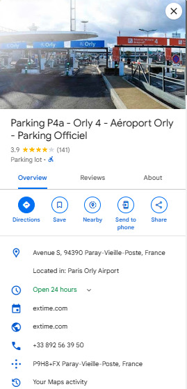 Parking P4a Orly 4 Aeroport Orly Parking Officiel
