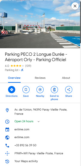 Parking PECO 2 Longue Duree Aeroport Orly Parking Officiel