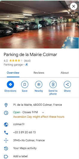 Parking de la Mairie Colmar