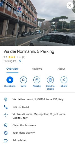Via dei Normanni 5 Parking