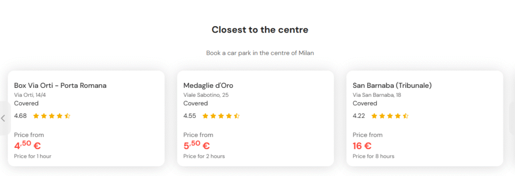 central parking in Milan central parking in Milan