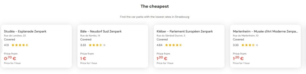 cheapest parking in Strasbourg