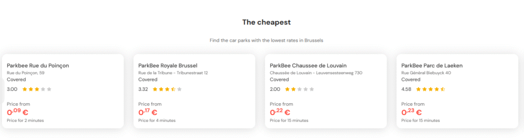cheapest parking in brussels