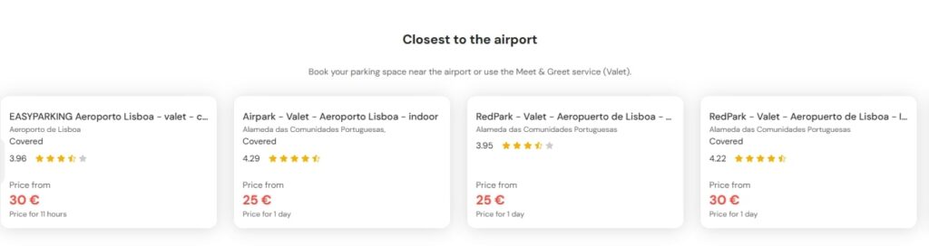 most central parkin at Lisbon Airport