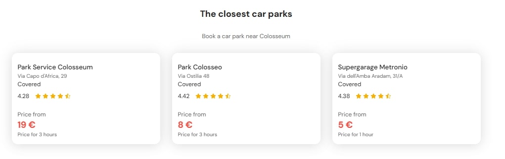 most central parking at Colosseum