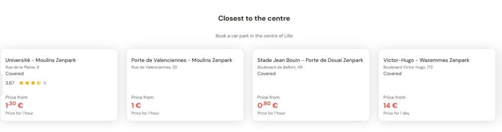 most central parking in Lille