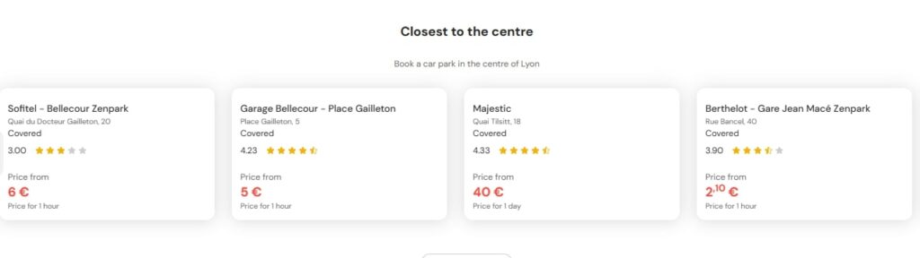 most central parking in Lyon