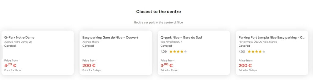 most central parking in Nice