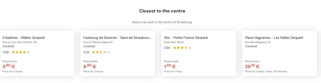 most central parking in Strasbourg