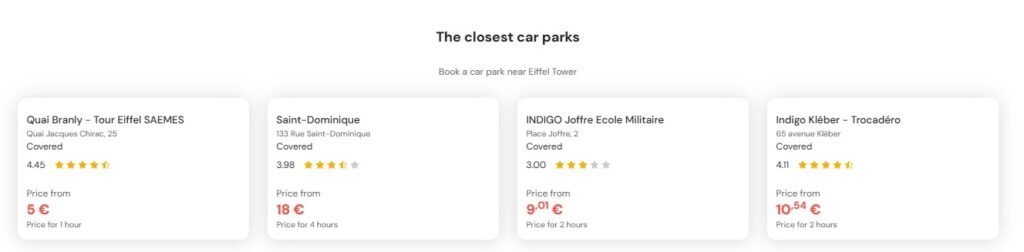 most central parking near eiffel tower