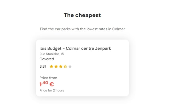 most cheapest parking in colmar 1
