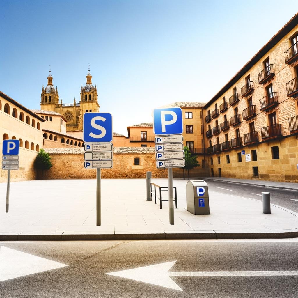 Parking near the historic centre of Salamanca, Spain