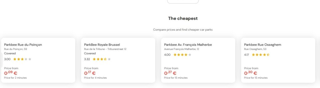 Cheapest parking in Grand Place Brussels