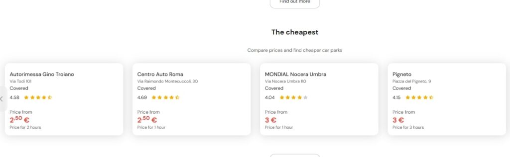 Cheapest parking in ZTL Rome