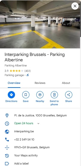 Interparking Brussels Parking Albertine