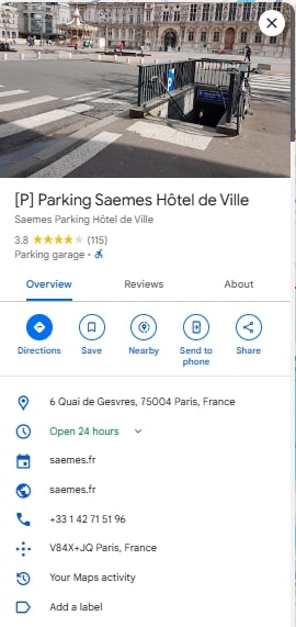 P Parking Saemes Hotel de Ville
