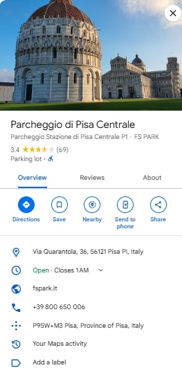 Parcheggio di Pisa Centrale Parcheggio di Pisa Centrale