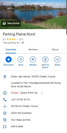 Parking Plaine Nord
