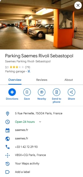 Parking Saemes Rivoli Sebastopol