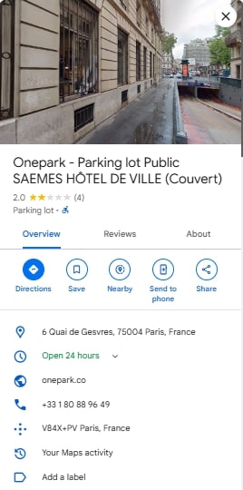 Parking lot Public SAEMES HOTEL DE VILLE