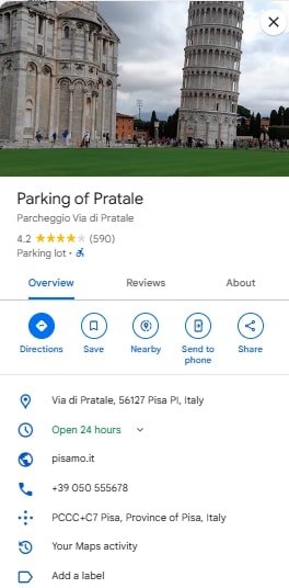 Parking of Pratale Parking of Pratale