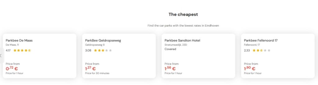 cheapest parking in Eindhoven