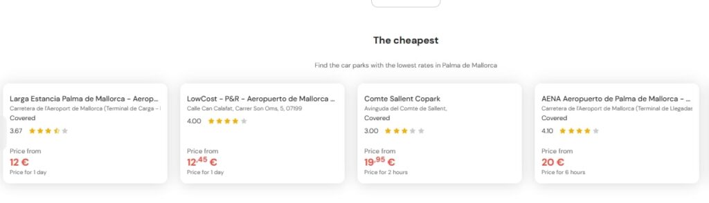 cheapest parking in Palma de Mallorca
